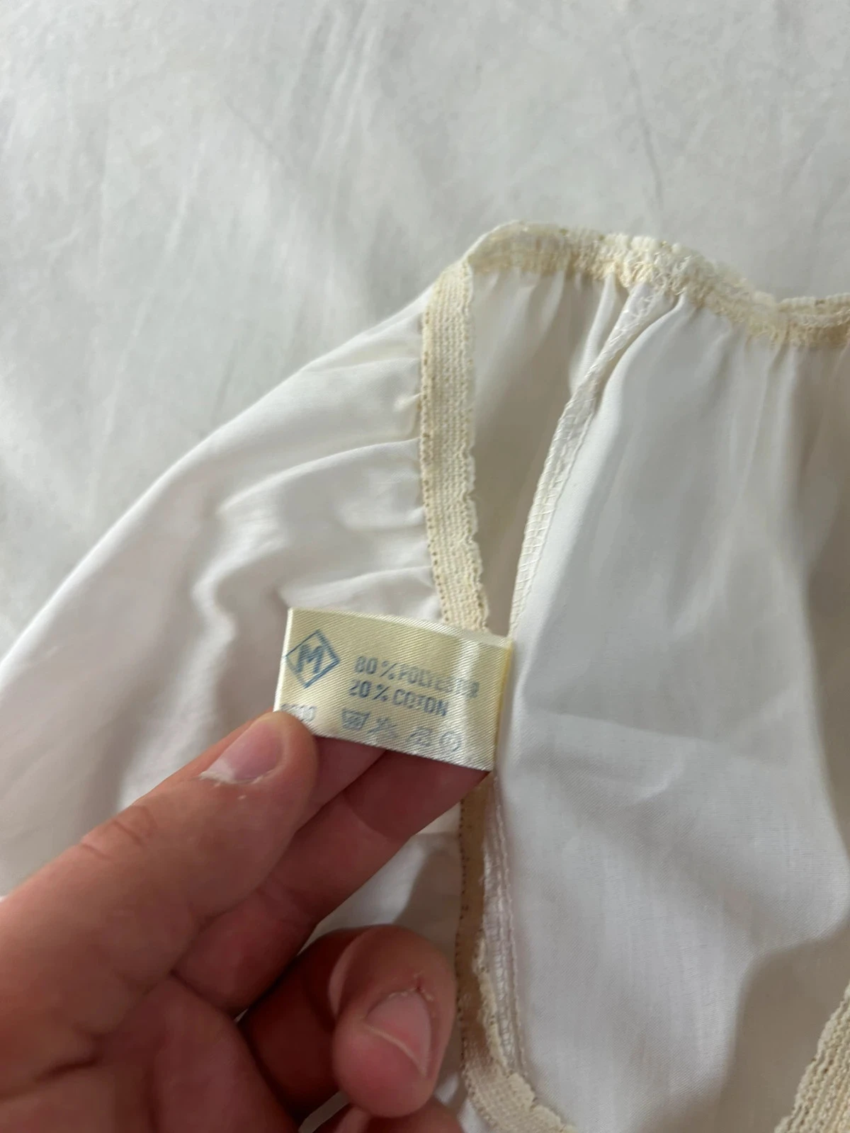 Lange witte kanten rok van Miss Helen Paris vintage Y2K retro stijl maat 38 – photo 9